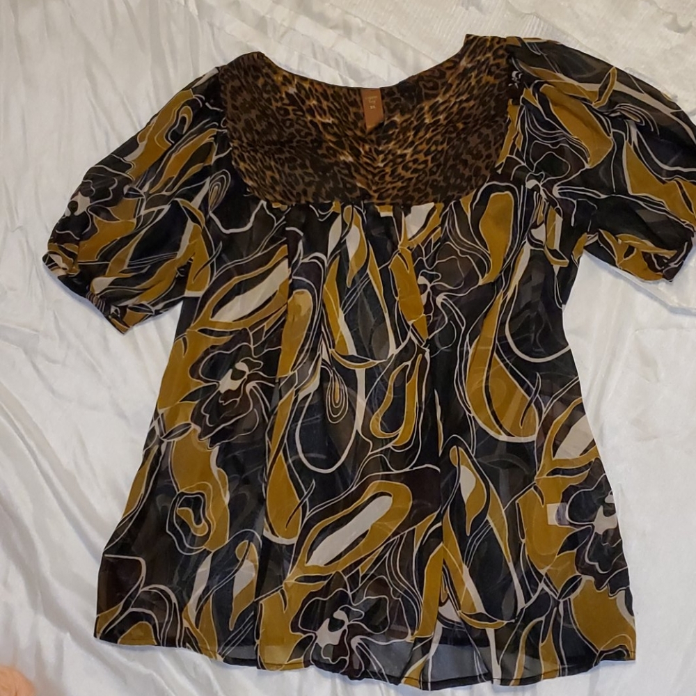 Copper Key Sheer Blouse